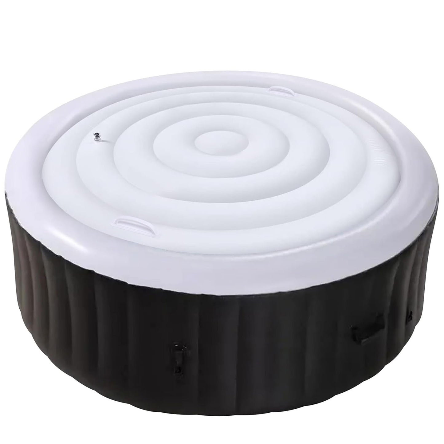 Tlswshsy 4.5 Ft Inflatable Hot Tub Cover- Energy Saving Lid for Round Hot Tub- Foldable Protective Rain Overflow Cover for Outdoor Inflatable Hot Tubs