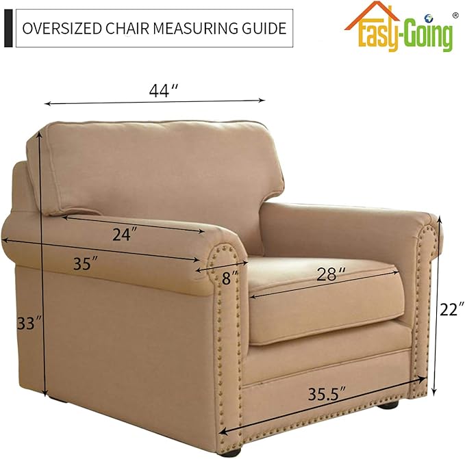 Easy-Going Stretch Oversized Chair Sofa Slipcover 1-Piece Couch Sofa Cover Furniture Protector Soft with Elastic Bottom for Kids Spandex Jacquard Fabric Small Checks Gray
