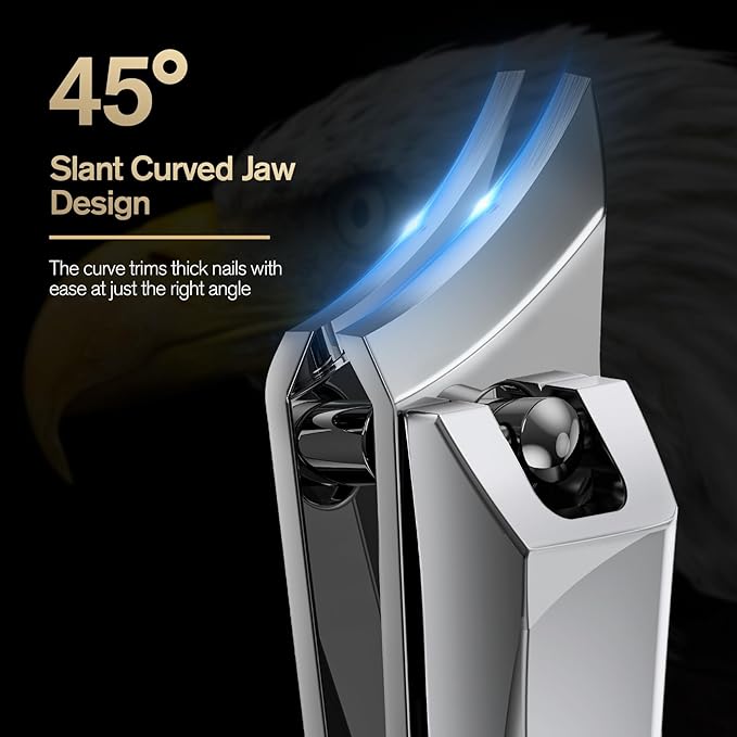 FERYES Ingrown Nail Clipper - Slant Curved Blade Nail Clipper for Thick Toenails and Ingrown Nails, Podiatrist Toenail Clippers for Seniors and Men