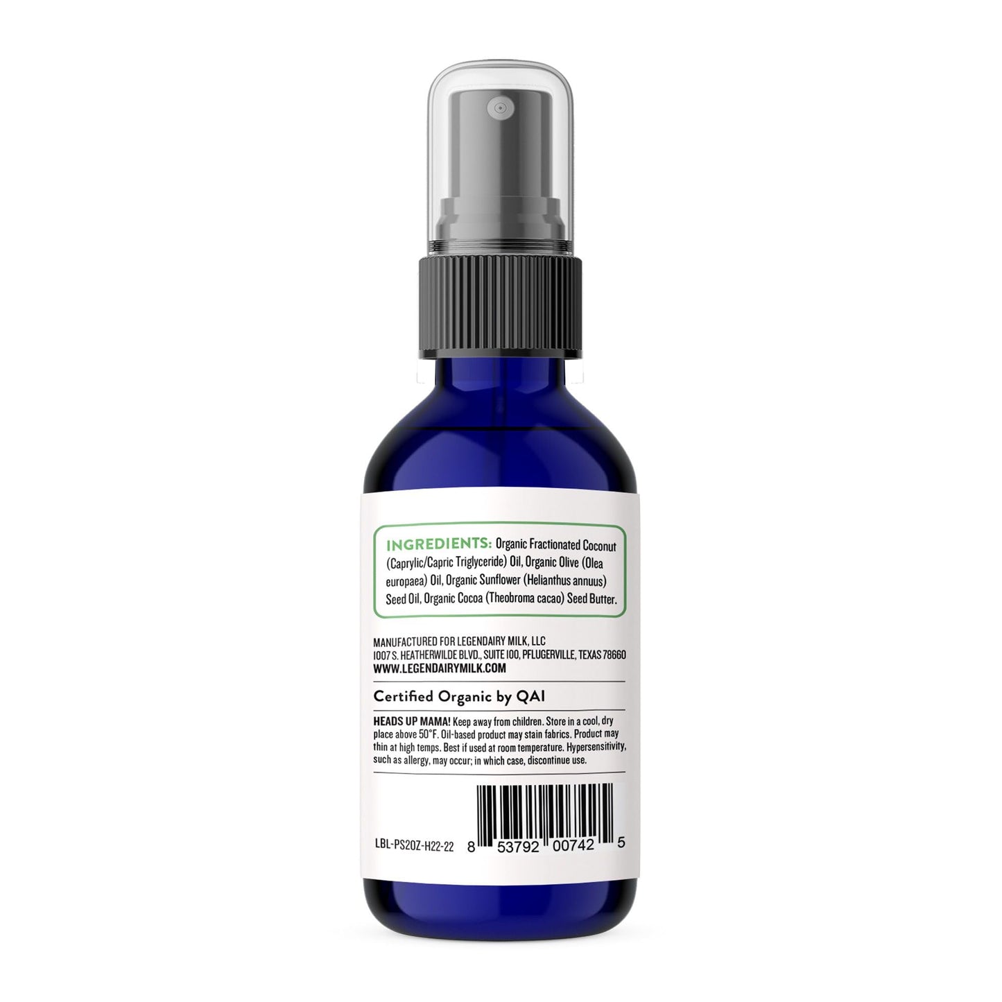 Legendairy Milk Pumping Spray 4 oz., Helps Sore Nipples & Clogged Ducts, Organic Lubricant for Breast Shields and Flanges, Vegan Breast Pump Spray, Natural & Lanolin-Free, Made in USA