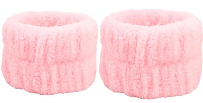 5-Piece Spa Gift Set Ã¢ÂÂ Pink Facial Headband, Hair Clip & Wristbands, One-Size Skincare Accessories for Makeup, Face Washing & Self-Care
