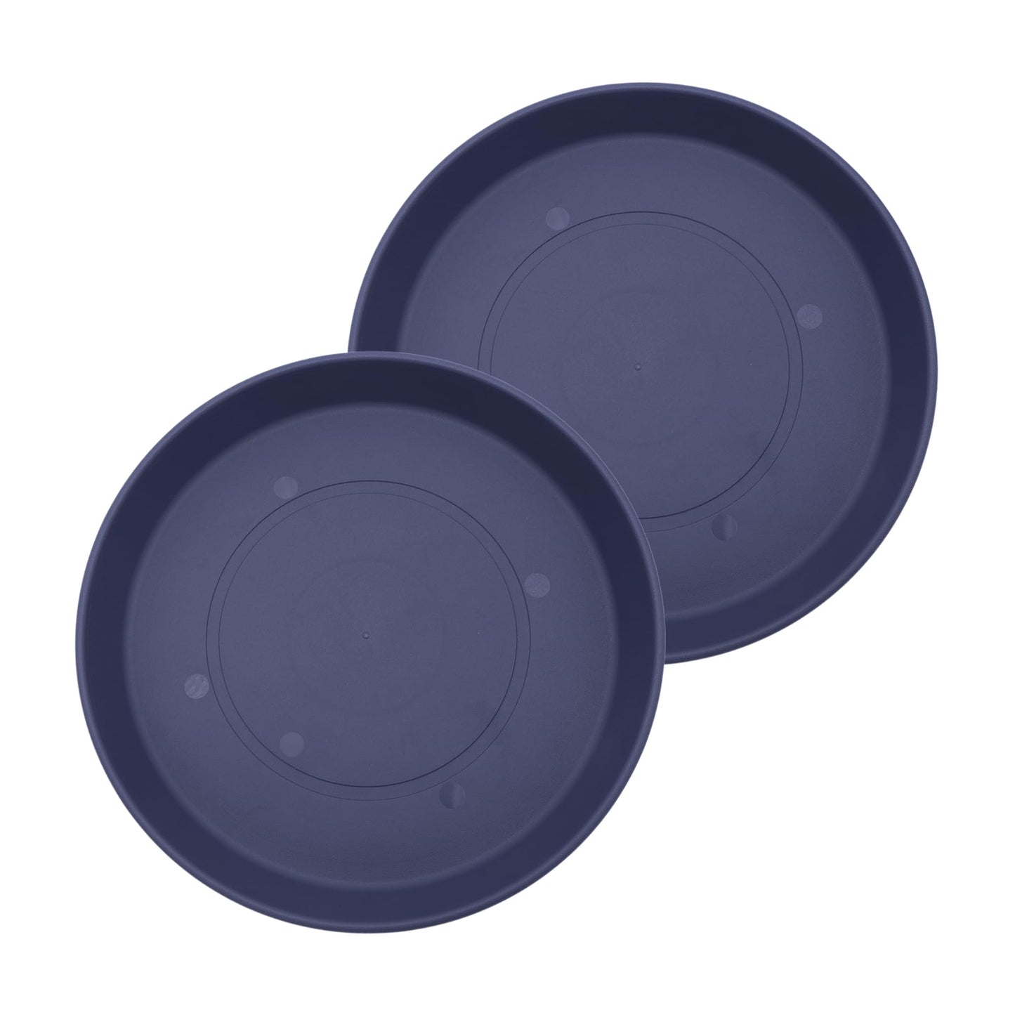 The HC Companies 10.5 Inch Prima Round Plant Saucer, Lightweight UV-Resistant Plastic Outdoor & Indoor Flower Pot Tray, 2-Pack Plant Pot Trays for Garden & Home Decor, Twilight Blue