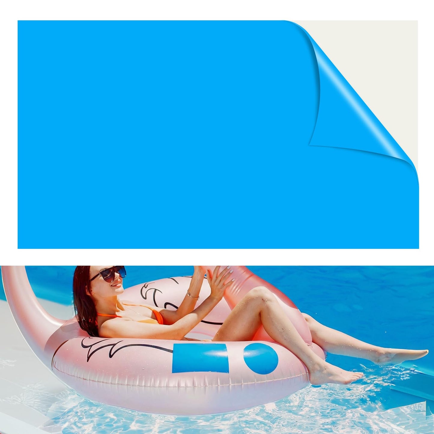 Extra Large Pool Liner Repair Patch, 2.79 x 4.1 Ft Self-Adhesive TPU Waterproof Patch Repair Kit for Above Ground Pools, Inflatable Pools, Pool Floats, Bounce Houses