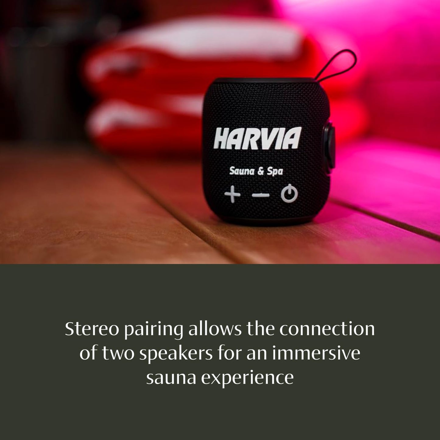 Almost Heaven Bluetooth Sauna Speaker, Portable Waterproof Speakers with Heat Resistance, Designed for Wet & Dry Saunas, Wireless Bluetooth Speaker with USBC Charging, Indoor & Outdoor Saunas (Black)