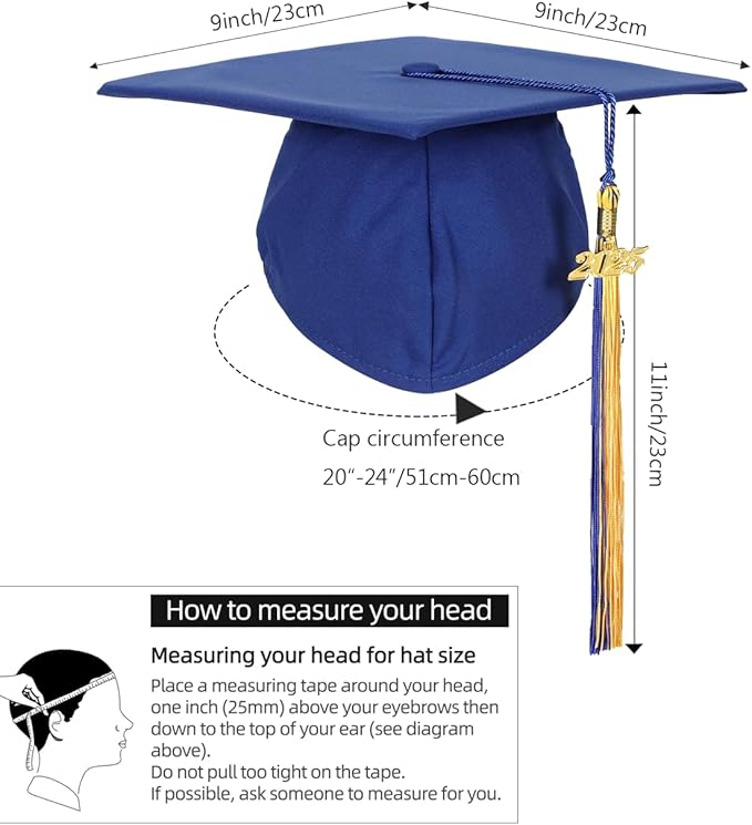 Newrara Graduation Unisex Matte Adult Graduation Cap with Tassel