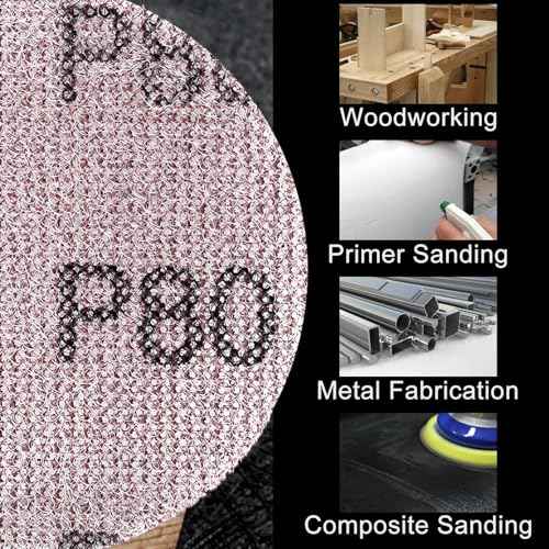 SPEEDWOX 3-Inch 80 Grit Mesh Abrasive Dust Free Sanding Discs, Virtually Dust-Free, Box of 25 Discs, Sanding Discs Hook and Loop for Metal, Wood, Composites, Stock Removal, and Fine Finishing