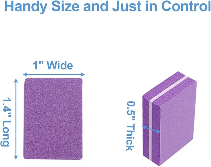 Nail Buffers (50 Pack), Mini Buffer Block Nail File for Acrylic Nails and Natural Nails, 100/180 Grit Nail Buffer Block Bulk Buffing Blocks for Nail Buff Professional Manicure File Blocks Set Purple