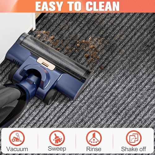MYFAMIREA Commercial Floor Mat 3' x 4' Extra Large Front Door Industrial Rug Heavy Duty Brush Step Entrance Mat Weather Utility Rug with Non Slip Rubber Backing Low Profile for Entryway, Charcoal Grey