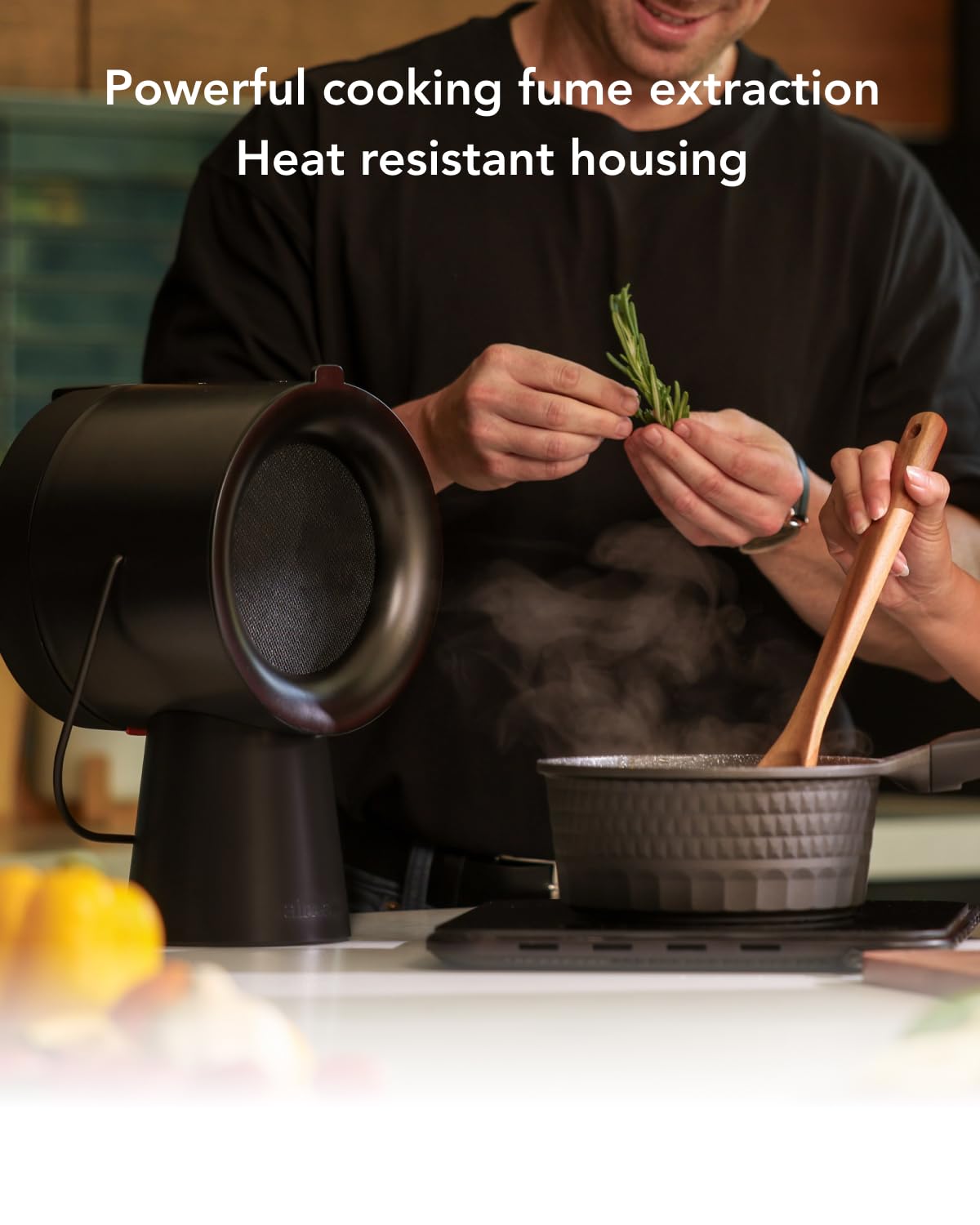 AirHood Portable Range Hood 2 | Corded & Cordless Design (Battery Purchased Separately) | Enhanced Airflow & LED Touch Panel – Perfect for Indoor Cooktops & RV Vents - Midnight Black