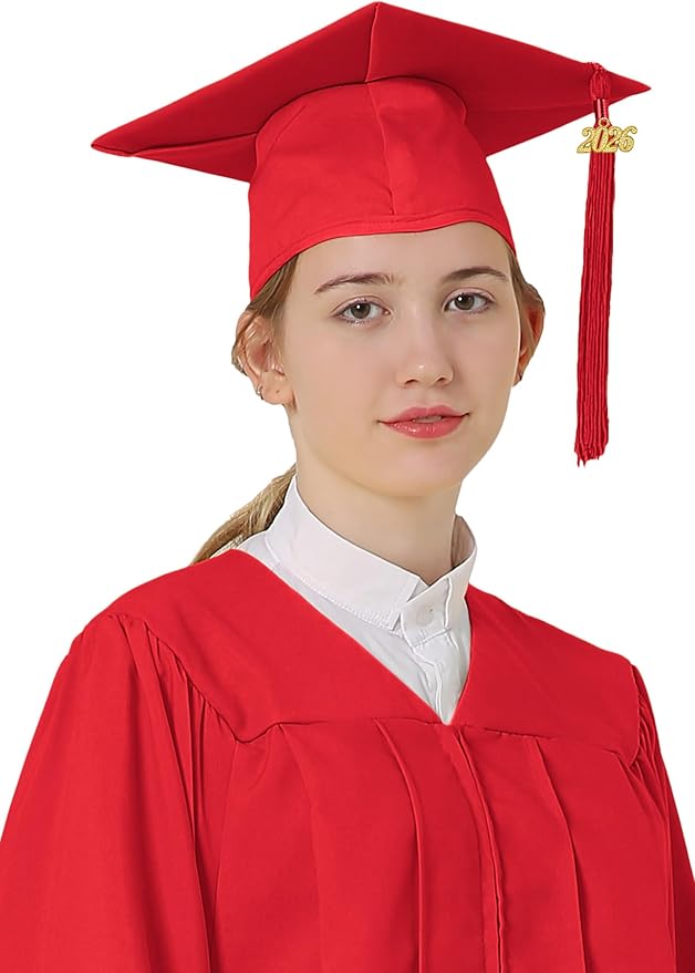 GraduatePro Matte Graduation Cap with 2026 Tassel for Adults High School and Bachelor Master 12 Colors