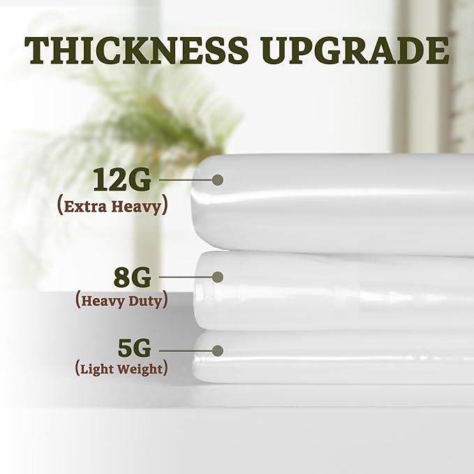 Barossa Design Extra Heavy Duty Shower Curtain Liner Thick - Soft Plastic Shower Liner Waterproof with Grommets & 3 Magnets, Clear, 72"x72" (Pack of 2)