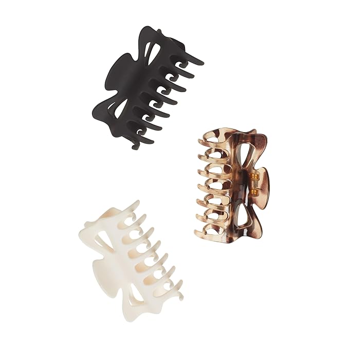 Goody Large Claw Hair Clips, Assorted Neutral Colors, 3-count (Pack of 3)
