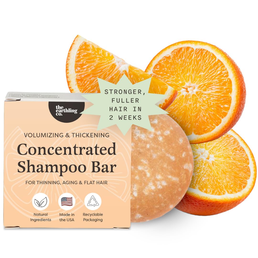 The Earthling Co. Shampoo Bar - Promote Hair Growth, Strengthen & Volumize All Hair Types - Paraben & Sulfate Free formula with Natural, Vegan Ingredients for Dry Hair (Citrus Sun, 3 oz)