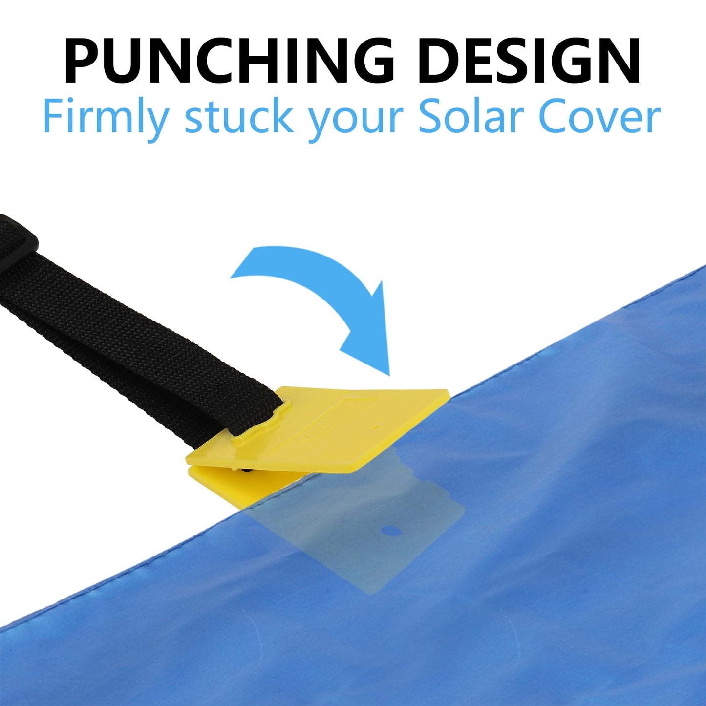 VINGLI Pool Cover Reel Set Solar Pool Cover Reel for Inground Swimming Pool, Aluminum Solar Swimming Inground Cover Blanket Reel (Upgrade) (Straps)