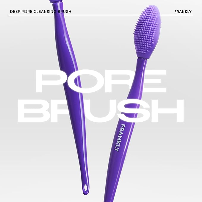 FRANKLY Pore Cleansing Silicone Face Brush | Gentle Facial Exfoliator & Blackhead Care | Deep Pore Cleanser & Massage Brush | Daily Skincare Tool for Smooth, Glowing Skin | Hygienic & Reusable
