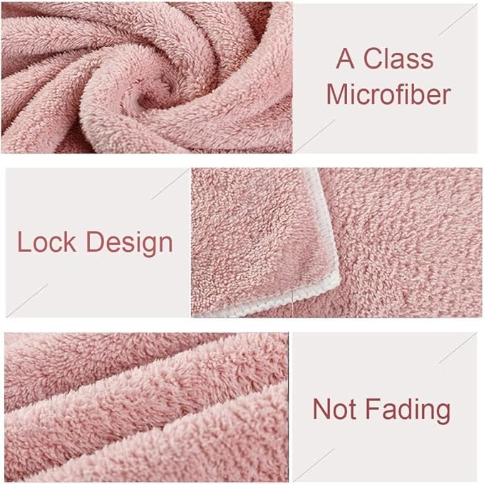 Jseng 3PC Microfiber Hair Towel Caps, Extreme Soft & Ultra Absorbent, Fast Drying Hair Drying Caps Towel Turban Wrap for Wet Hair Women