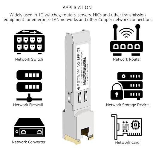 OPSTRAN 1000BASE-T SFP RJ45 Copper Transceiver Module Compatible with Arista SFP-1G-T 100m Cat5e/6 10 Pack