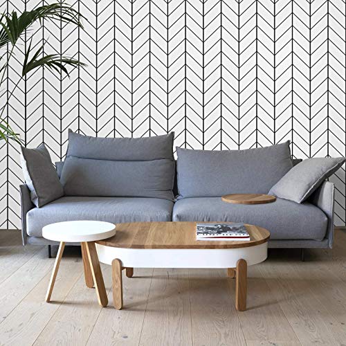LXCREAT Black and White Peel and Stick Wallpaper for Laundry Forgiving Removable Stripes Contact Paper 17.71" X 118" Self Stick Wall Paper Peel and Modern Vinyl for Bedroom