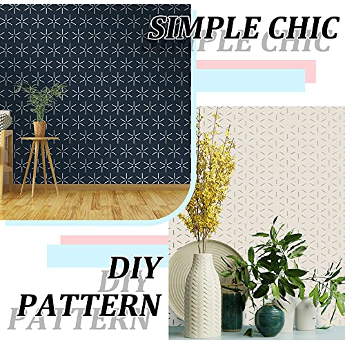 8 Pieces 12 x 12 Inch Herringbone Geometric Wall Modern Stencils Decor Reusable Film Decorative for Painting, Walls, Pattern (Simple Style)