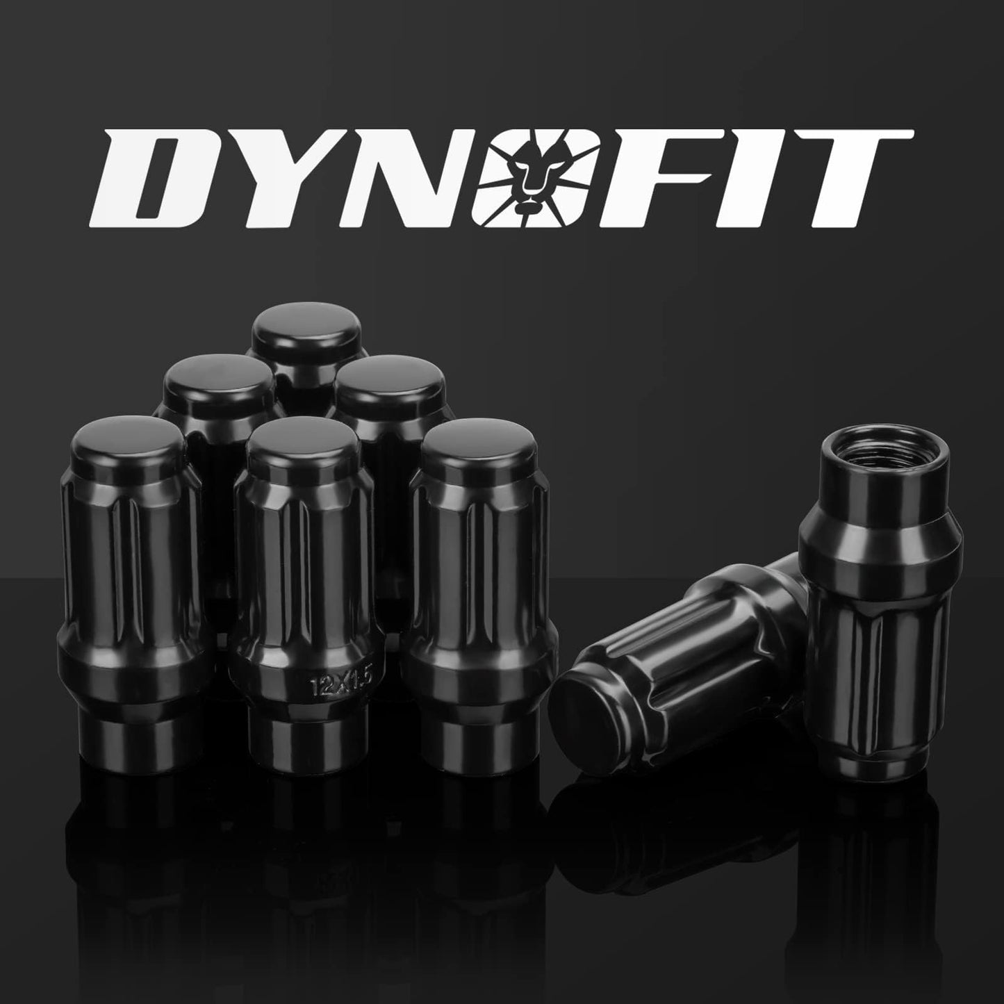 Dynofit 12mmx1.5 ET(Extended) 6 Spline Lug Nuts Compatible with Toyota Tacoma 4Runner, for 6 Lugs Aftermarket Wheels, 24pc M12x1.5 Closed End with 7.6mm Shank, Special Lug Nuts for Wheel Spacers