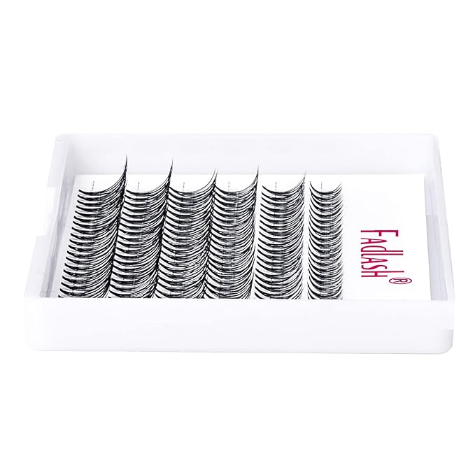 FADLASH Lash Clusters Extensions Individual Lashes Natural Soft 120pcs 10D C Cur Natural Long Black Faux Mink Volume Lash Extensions Reusable Artificial Eyelashes (10D-0.07-C, 8-15mm)