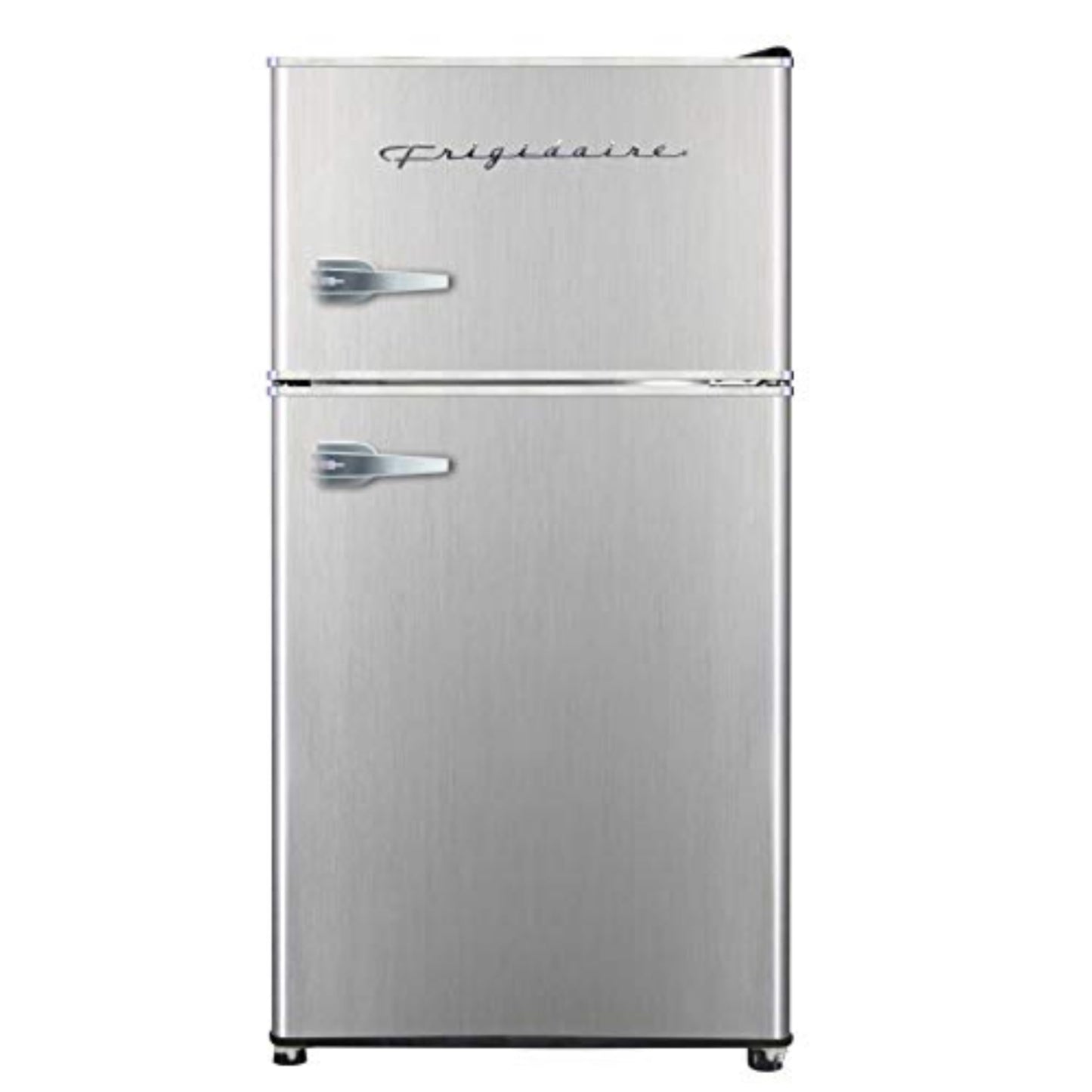 Frigidaire EFR3A1 Compact Small Top-Freezer Refrigerator, Stainless Steel Mini Bar Fridge, Platinum Series-21.26" D x 17.83" W x 33.5" H, 3.2 cu ft Double Door