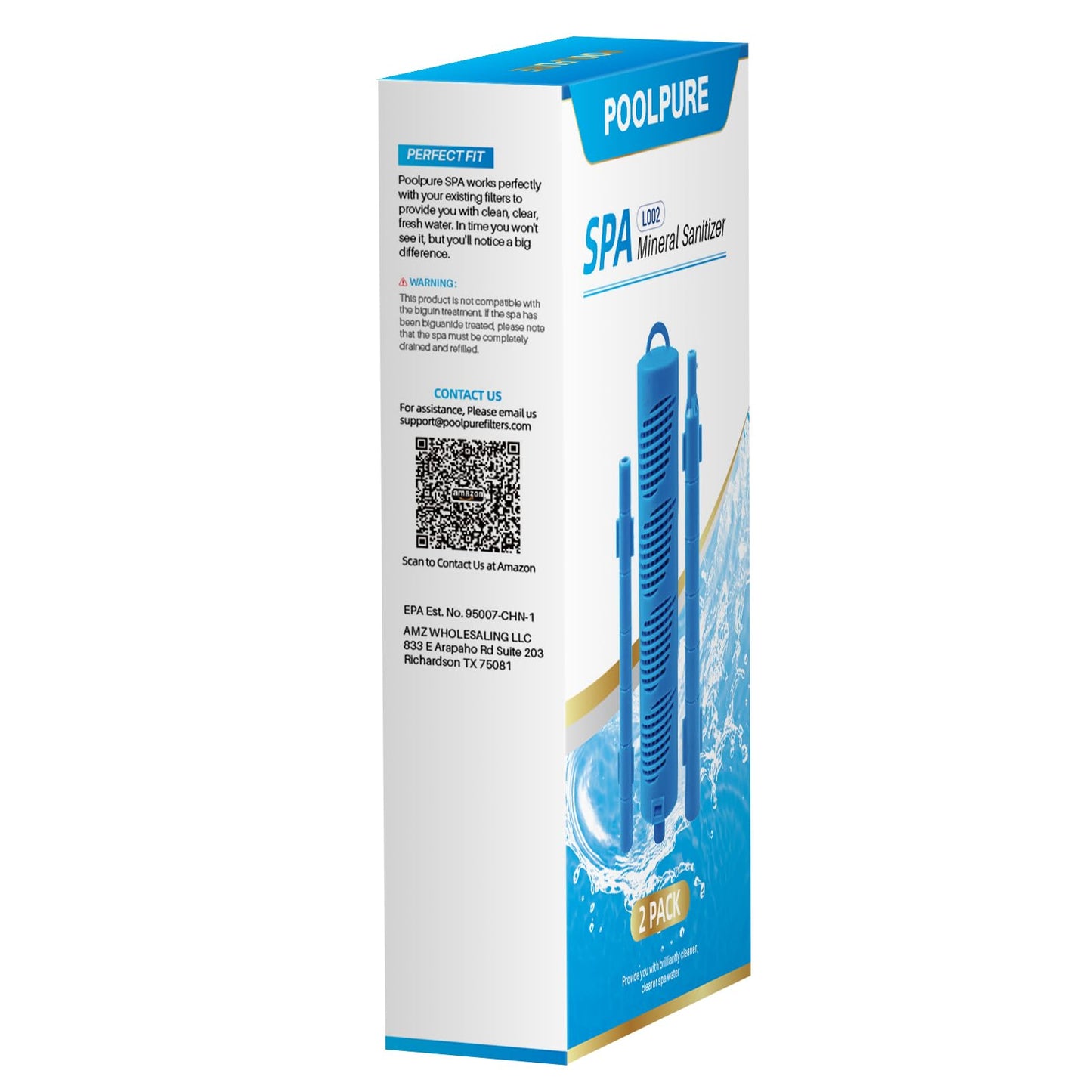 POOLPURE Hot Tub Mineral Stick, Silver Mineral Ion Cartridge, Spa Silver Ion Sanitizer (3 Pack)
