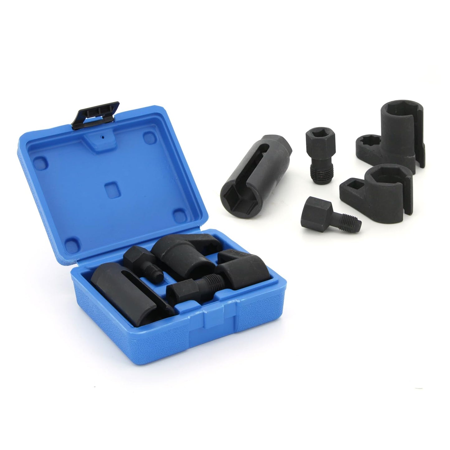 A ABIGAIL 5 PCS Automotive O2 Oxygen Sensor Socket Wrench Removal Tool and Thread Chaser Set 3/8" 1/2" Drive x 7/8" 22mm O2 Sensor Wrench Remover