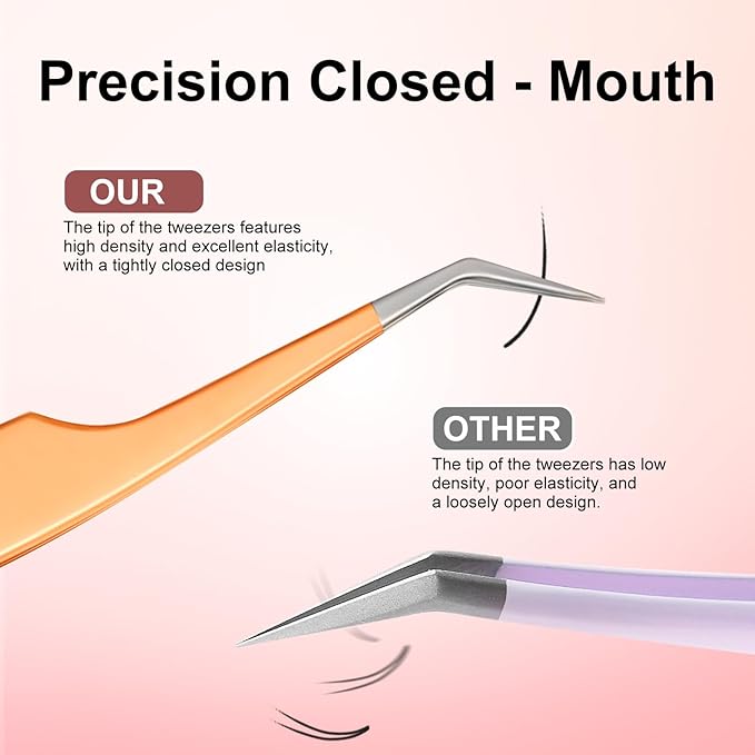 5pcs Eyelash Extension Tweezers High PrecisionÃ¯Â¼ÂStraight and Curved Volume Lash Tweezers for ExtensionsÃ¯Â¼Âlash tweezers for eyelash extensionsÃ¯Â¼Â CraftingÃ¯Â¼Â Girls Women Beginners