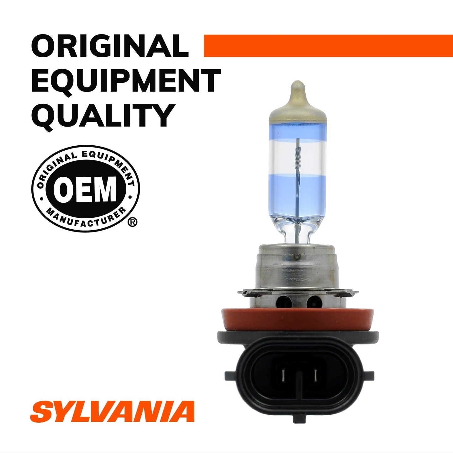 SYLVANIA - H11 SilverStar Ultra - High Performance Halogen Headlight Bulb, High Beam, Low Beam and Fog Replacement Bulb, Brightest Downroad with Whiter Light, Tri-Band Technology (Contains 2 Bulbs)