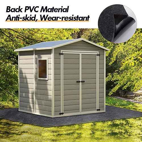 8.2x6ft Outdoor Storage Shed Floor Protector, Non Slip Garage Carport Oil Mat, Flooring Protector Pad for Patio, Furniture, Moto, Car