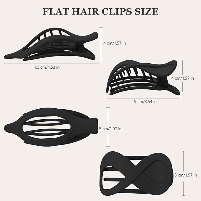 8 Pcs French Flat Hair Clips for Women Matte Claw Clips for Thick & Thin Hair No-Slip Hair Claw Strong Hold Styling Barrettes Accessories