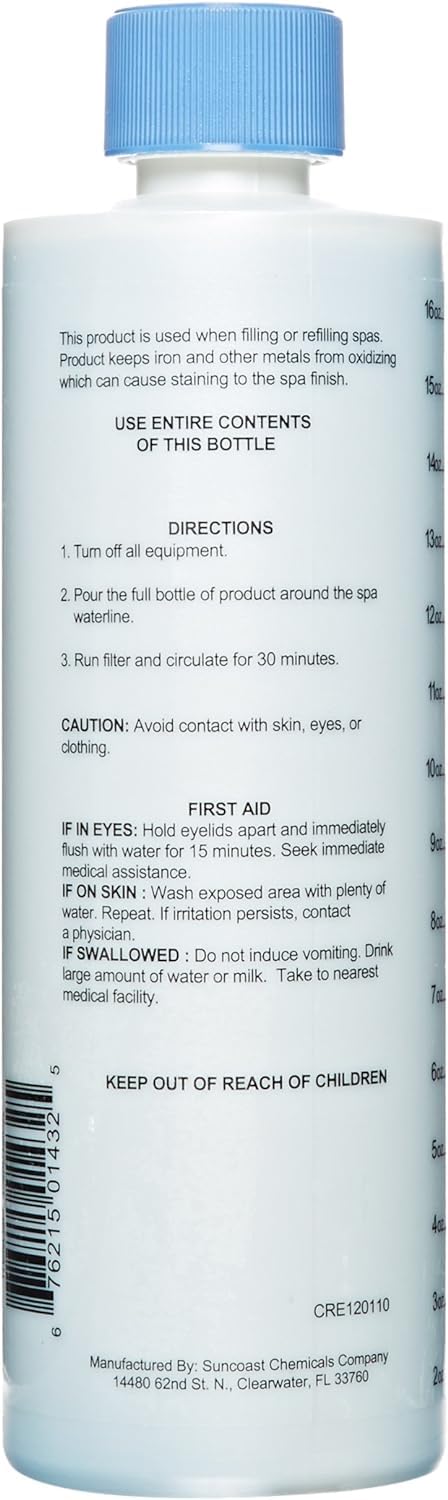 Pool Mate 1-Pint 2-Pack Metal Gone for Hot Tubs, Prevents Metal Staining, Made in USA