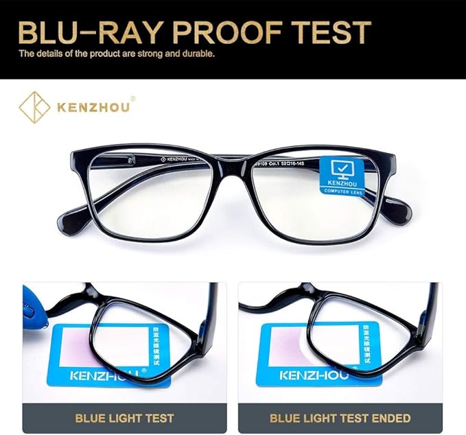 K KENZHOU Blue Light Glasses for Woman Men Bluelight Blocking Glasses for Computer Gaming Phones,Anti Eye Strain & UV Glare