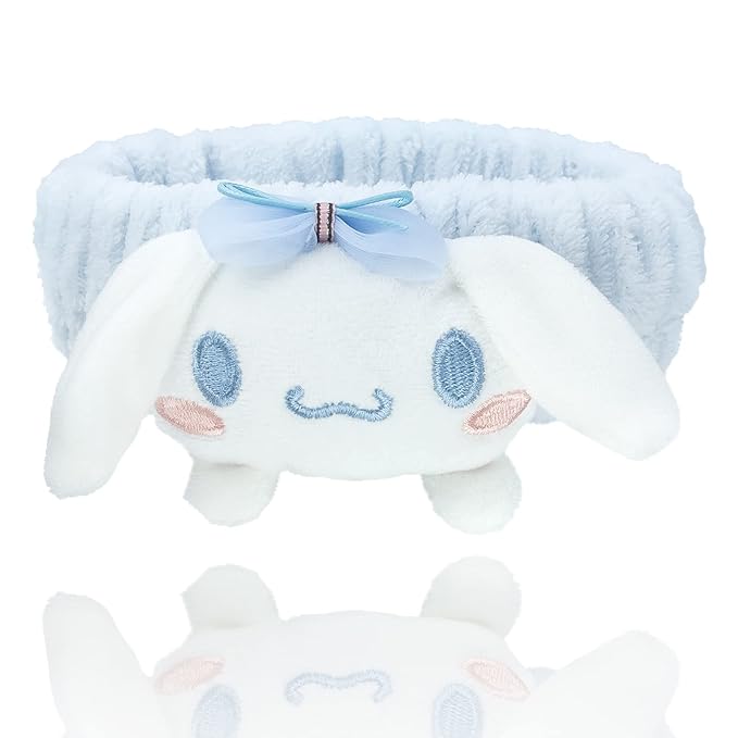 Kawaii Cartoon Headband, Cute Anime Spa Band for Women face Washing Makeup Skincare, Soft Microfiber Coral Shower Fluffy Towel Hairband for Girls (DOG)
