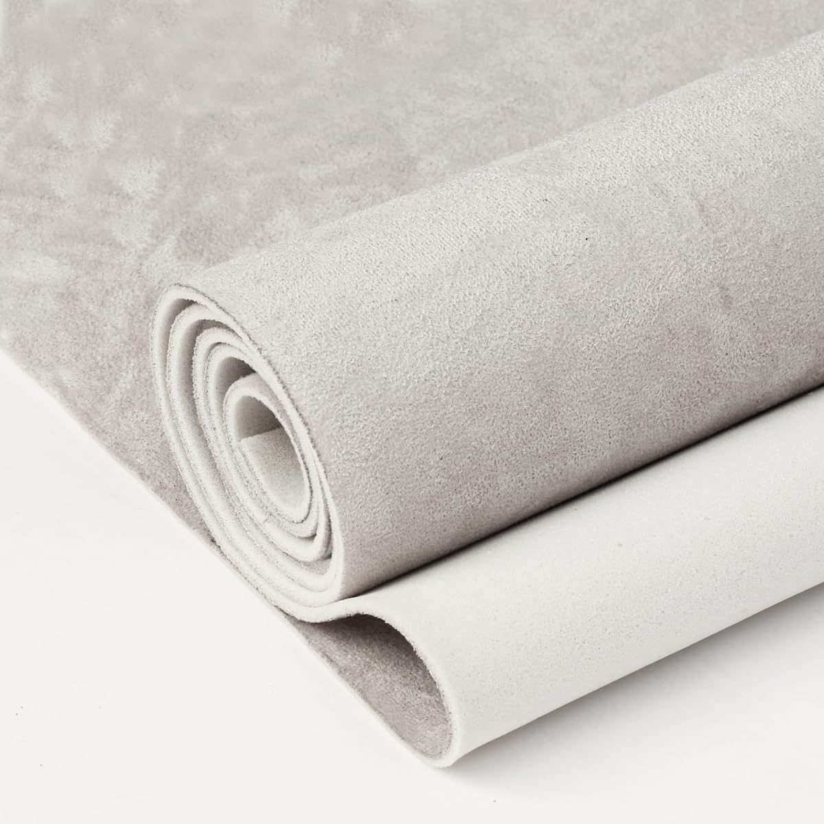 Hiksuky Suede Auto Headliner Fabric 36" L × 60" W with Foam Backing - Grey Interior Replacement Material for Car/Truck/SUV/RV Roof, Tube Packaging - Home Repair/DIY Headliner Material