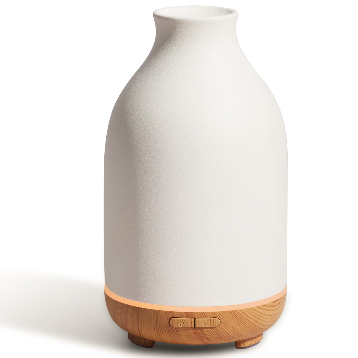 InnoGear Essential Oil Diffuser, 150ml Ceramic Stone Diffuser Handcrafted Aromatherapy Diffusers Ultrasonic Cool Mist Humidifier Vaporizor with 2 Mist Modes Waterless Auto Off for Room Office, White