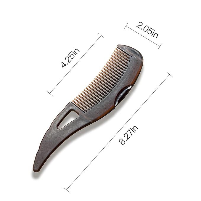 Dandruff Comb with Self-Cleaning Hollow Teeth & Massage Handle - Scalp Detox Comb for Flakes, Oil Removal - Dandruff Scalp Hair Combs for Women/Men/Kids
