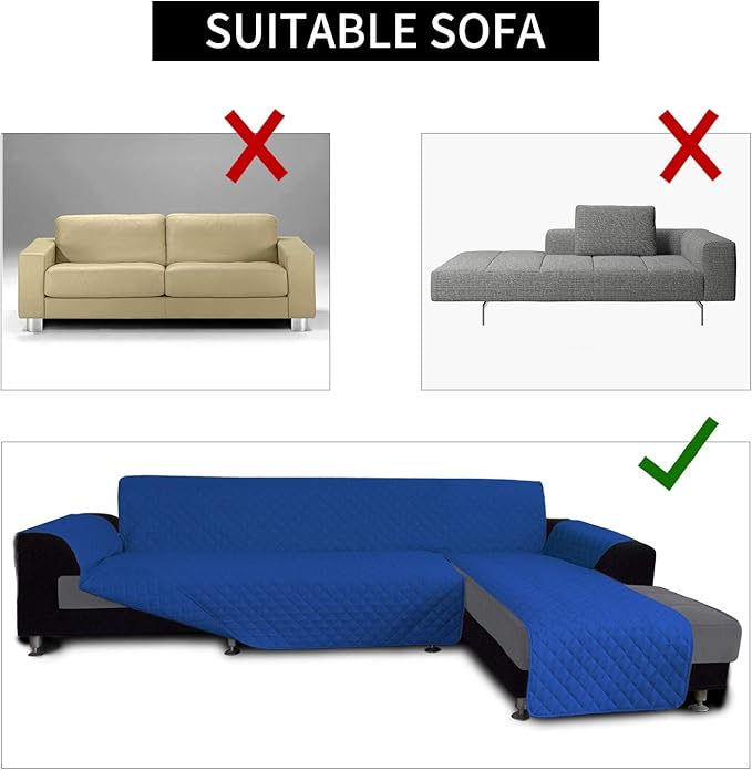Easy-Going Sofa Slipcover L Shape Sofa Cover Sectional Couch Cover Furniture Protector Mat for Pets Dog Cat (Large,ClassicBlue/ClassicBlue)