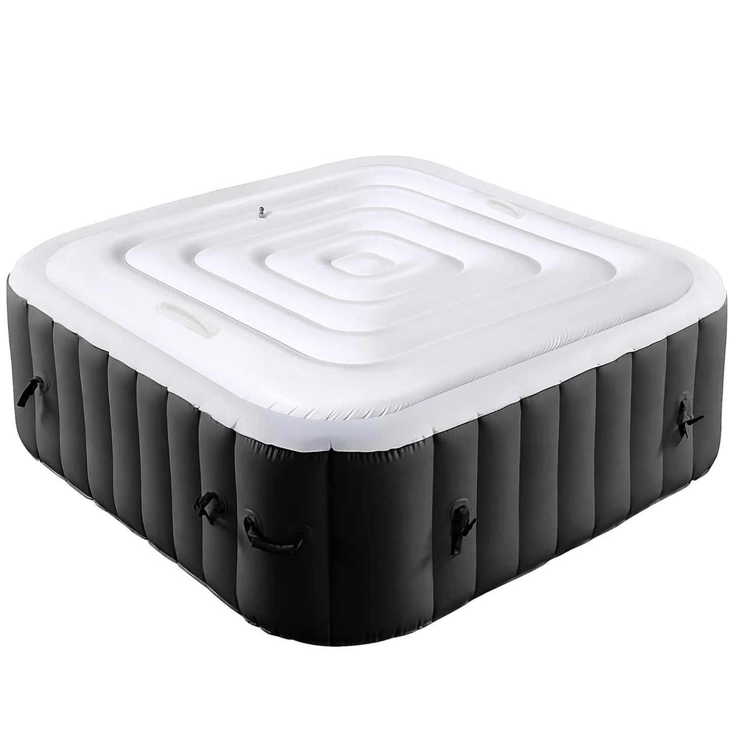 Tlswshsy 4.2Ft Inflatable Hot Tub Cover- Energy Saving Lid for Square Hot Tub- Foldable Protective Rain Overflow Cover for Inflatable Outdoor Hot Tubs