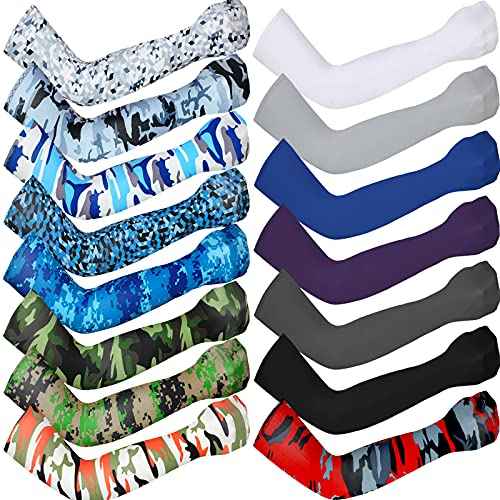 15 Pairs Unisex UV Protection Arm Sleeves - Anti-Slip Ice Silk Cooling Covers for Sun Protection - Running, Cycling, Driving, Outdoor Sports
