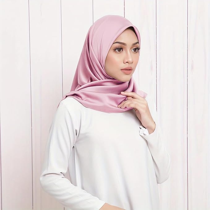vimate 35" Square Silk Like Head Scarf - Women's Fashion Satin Scarf Bandana for Hair Wrapping at Night.
