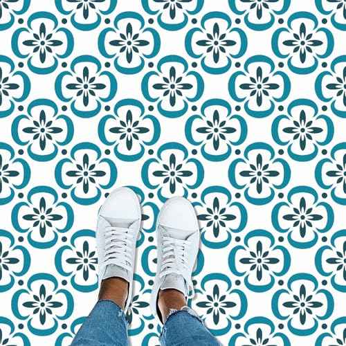4-Pack Large Spanish Tile Stencils 12"x12" Reusable Floor Stencils Wall Templates for Painting on Floors, Tile, Concrete Patio, Wall, Furniture, Canvas, Spanish Talavera Stencils