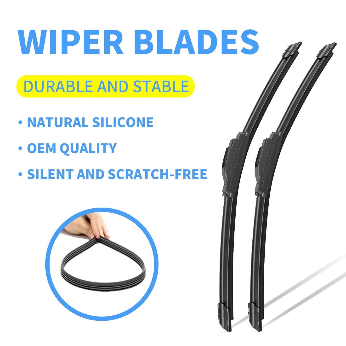 Gavimnal® 24"+18"+12" Silicone Wiper Blades Replacement For Chevrolet Equinox 2018-2021,All-Season Front Rear Windshield Wiper Blades(Set of 3)