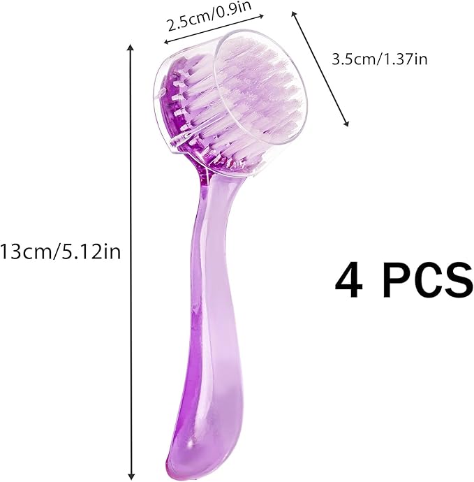 4 Pack Facial Cleansing Brush, Beomeen Face Scrubber Exfoliating Brush Face Wash Scrub Exfoliator for Skin Care, Makeup Removal,Purple