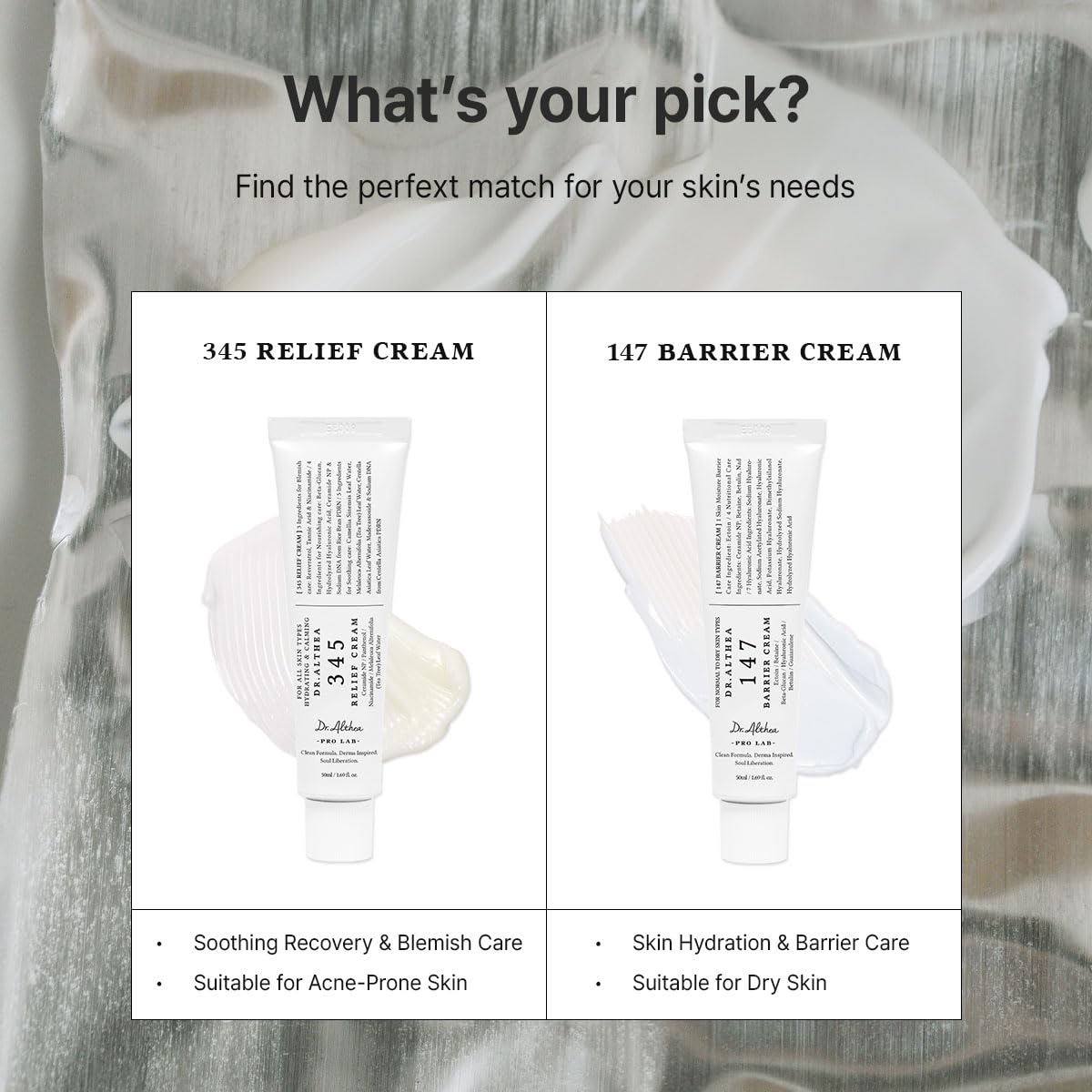Dr.Althea 147 Barrier Cream | Daily Skin Barrier Care | Deep Hydrating with Hyaluronic Acid & Ceramides | Korean Vegan Skincare for All Skin Types | 1.69 Fl Oz (Ver.2 - Pack of 1)