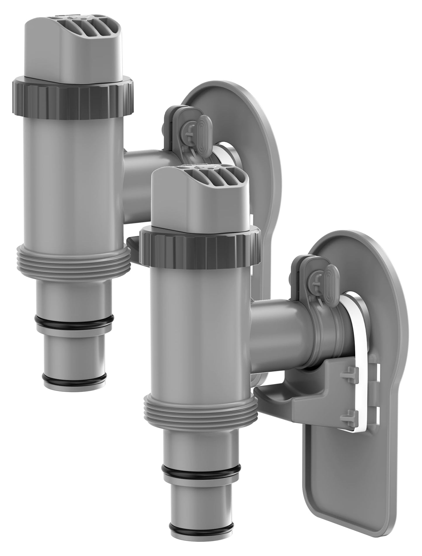 POOLHOUR Plunger Valve with Pipe Holder & Pool Hose Adapter, Above Ground Pool Pump Replacement Parts Compatible with I*tex/Col*m*n Pool, 2 Pack