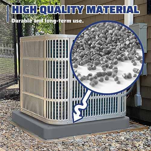 Equipment Pad for Air Conditioner Heat Pump Systems,24 x 24 x 2 inches,Outdoor Plastic Condenser Pad Ground Support Base for Condensing Units