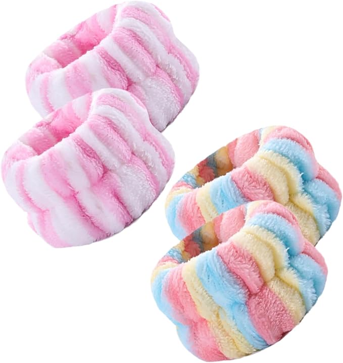 2 Pairs Wrist Washband for Women Washing Face, Wrist Spa Washband Absorbent Wristbands, Prevent Liquids from Spilling Down Your Arms