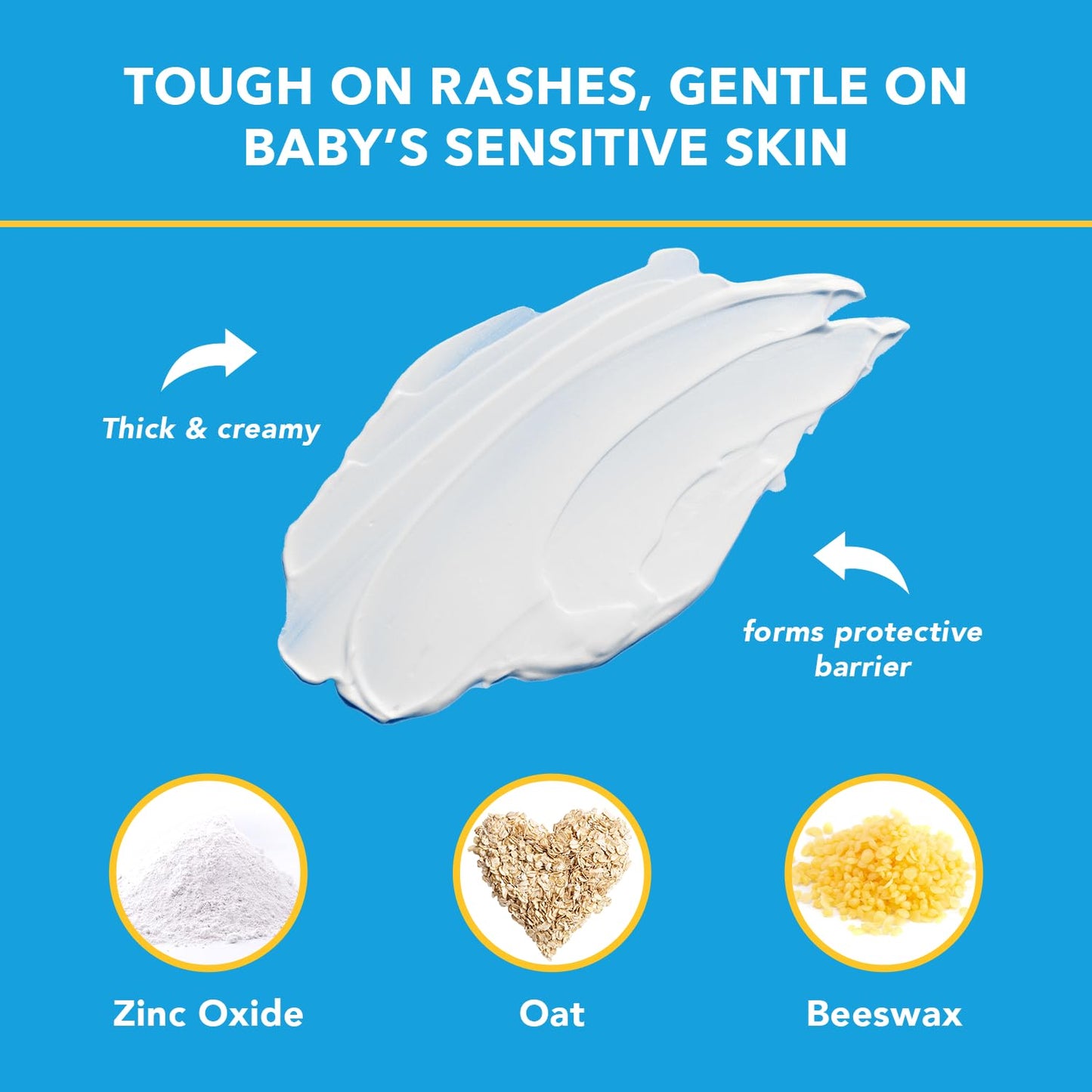 Triple Paste Diaper Rash Cream for Baby,3 Oz,Zinc Oxide Ointment Treats,Soothes & Prevents Diaper Rash,Pediatrician-Recommended & Hypoallergenic,Baby Essentials for Daily-& Overnight,(Pack of 4)
